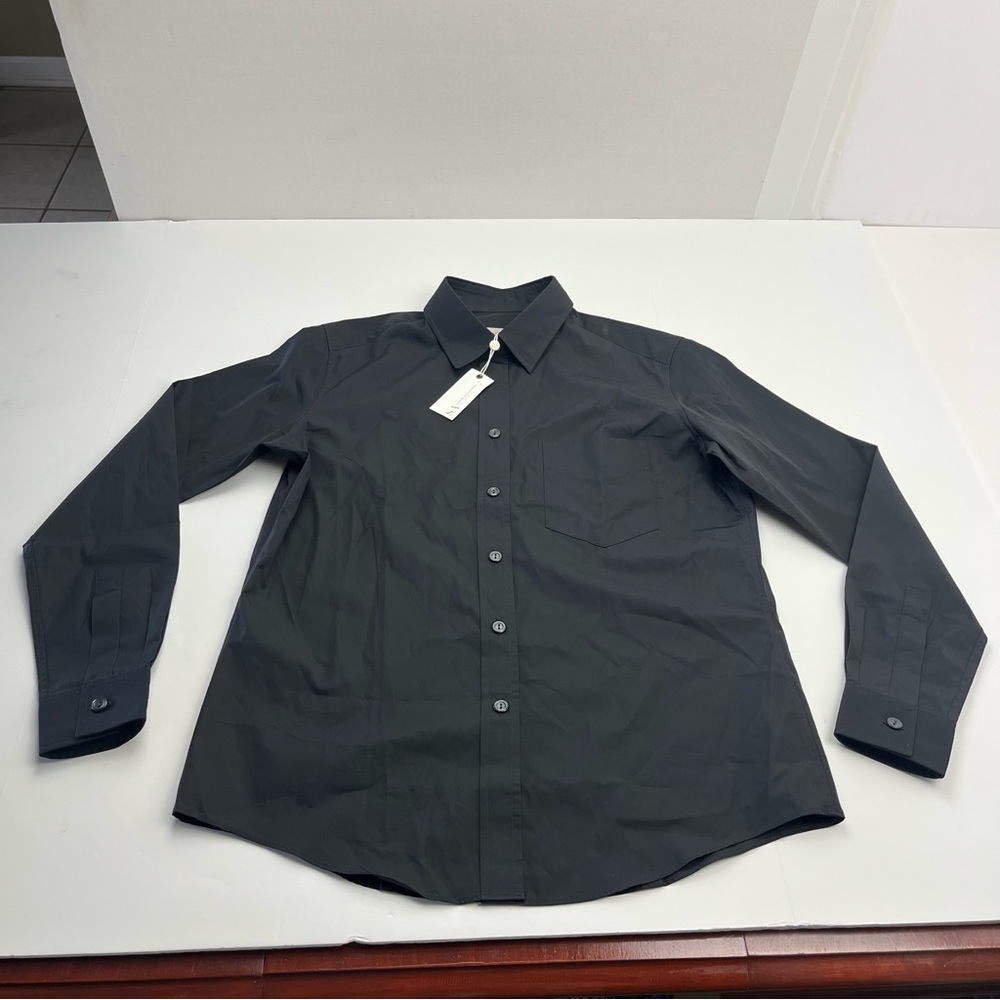 Sarah Alexandra Weekend Black Noir You Ready Button-Up Shirt Womens Size 8‎ NEW